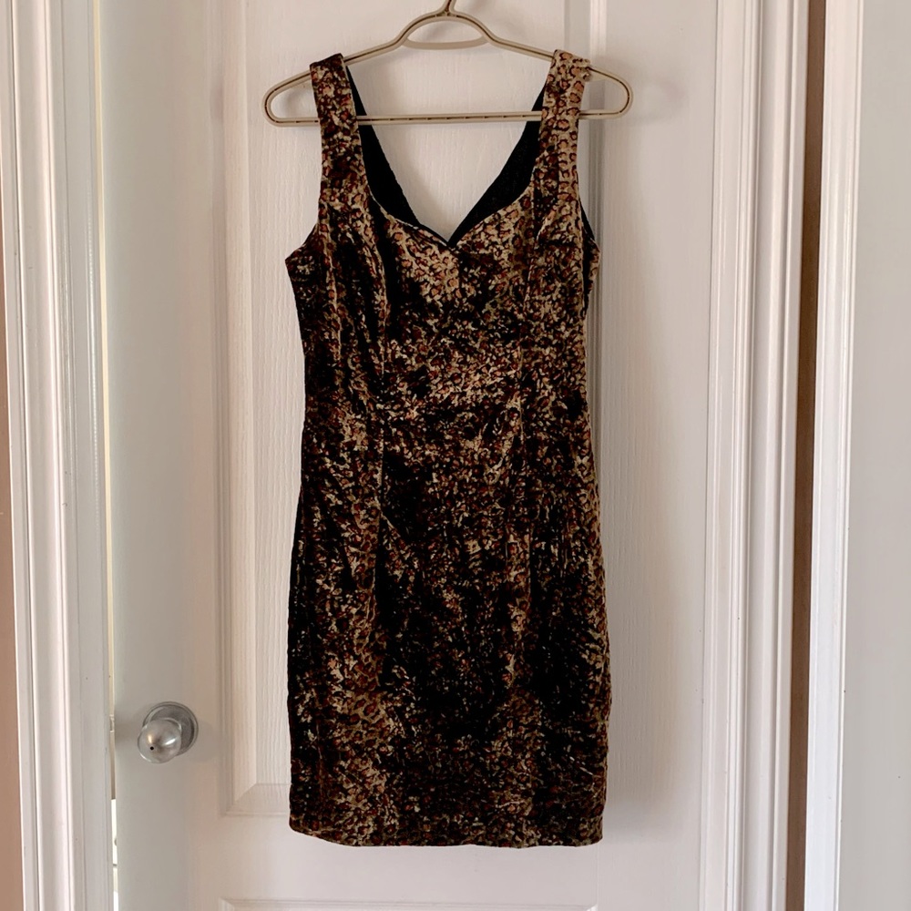 Vintage, velvety, leopard print dress 🐆